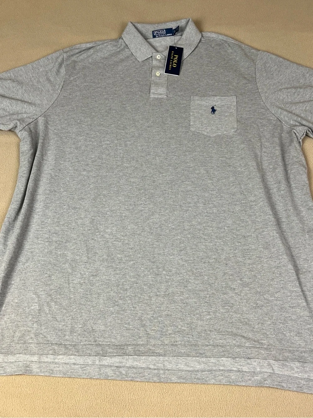 Polo Ralph Lauren The Big Shirt Polo Short Sleeve Shirt. Gray. Men's Sz XXL